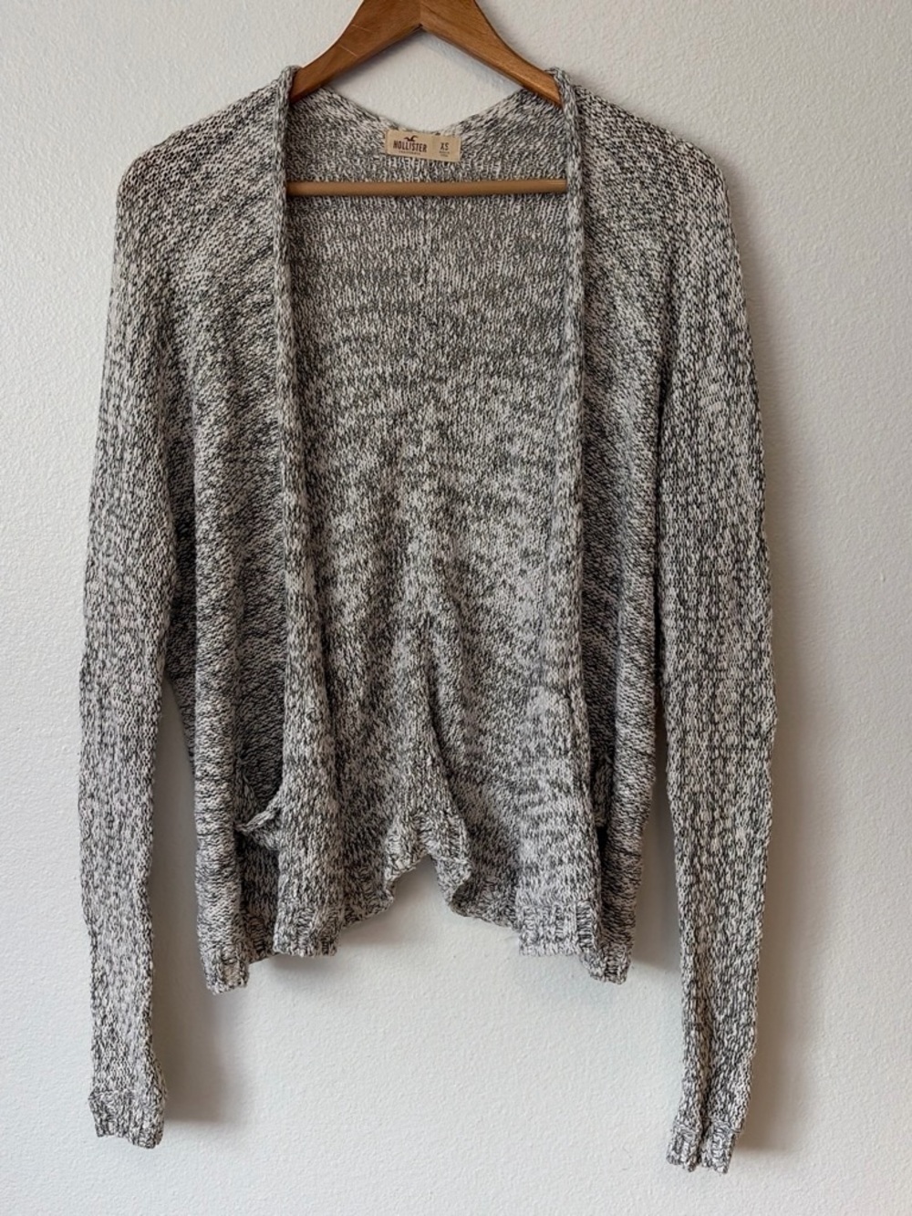 Hollister Marled Open-Front Cardigan - Gray